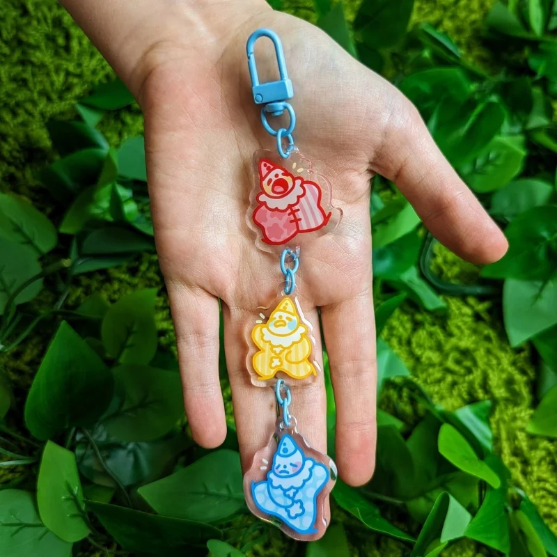 Cute Lil Clown Acrylic Keychain – Creative Bag Charm Purse Decoration for Women, Funny Gift for Friends