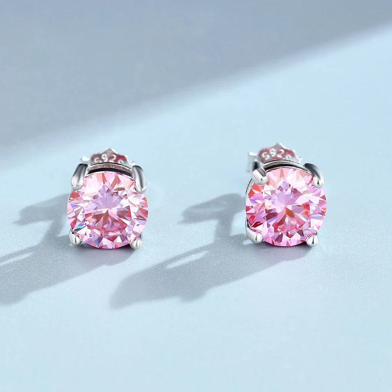 Smyoue 0.3-2CT Colorful Moissanite Studs Earrings for Women Sparkling Diamond Jewelry Certified 100% 925 Sterling Silver Earring 2