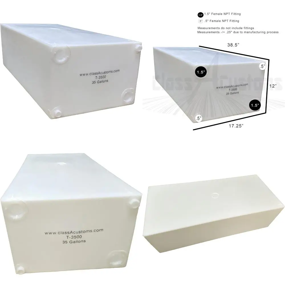 Tanque de almacenamiento de agua portátil para vehículos recreativos, capacidad de 35 galones, para autocaravanas y remolques de concesión