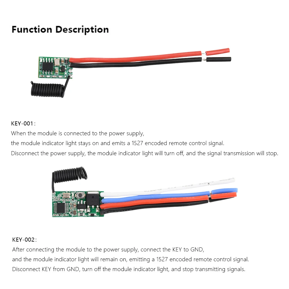 DC 3V-24V 433MHz Wireless Remote Control Switch Long Range Mini Receiver Transmitter Module Remote Control Transmitter PCB Board