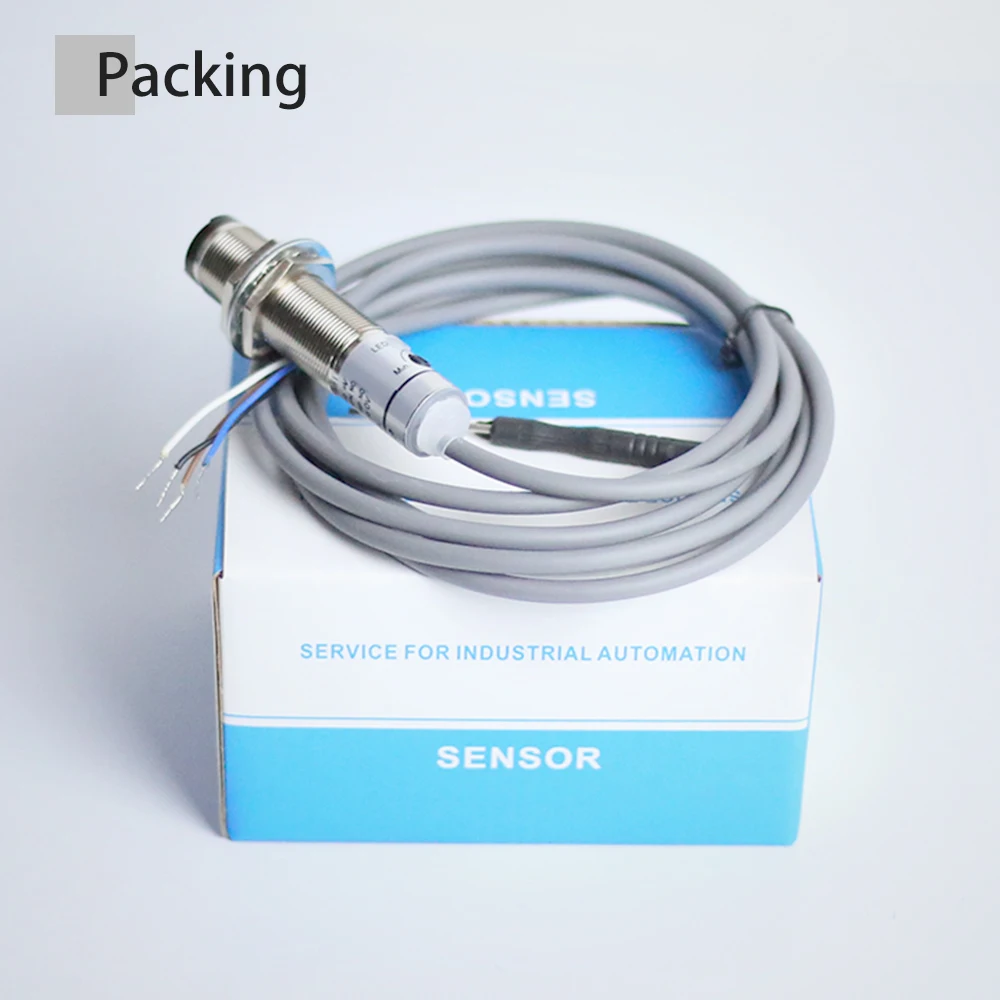 M18 Photoelectric Switch Sensor 10cm 30cm 40cm NPN PNP Self-adjust Inferared Diffuse Type IP66