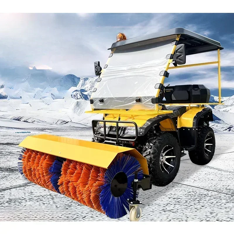 Small hand-pushed snow plow, outdoor driving snow shoveling equipment