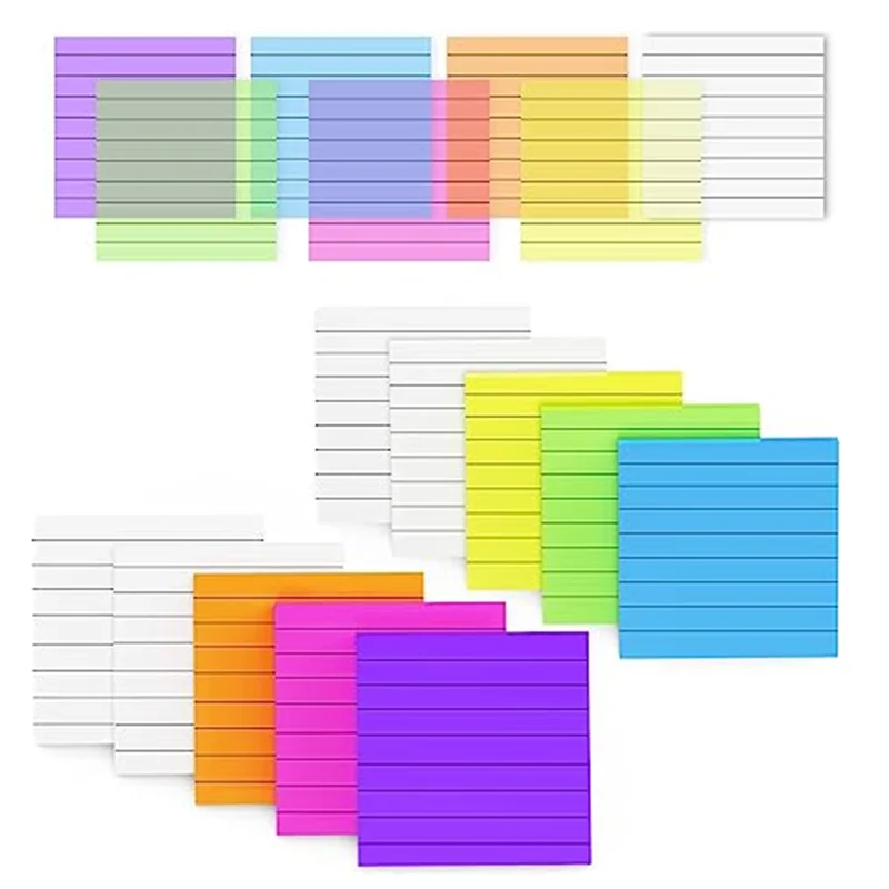 50Sheets Lined Transparent Posted It Sticky Note Pads Clear Notepads Journal School Stationery Office Supplies PET Tabs Memo Pad