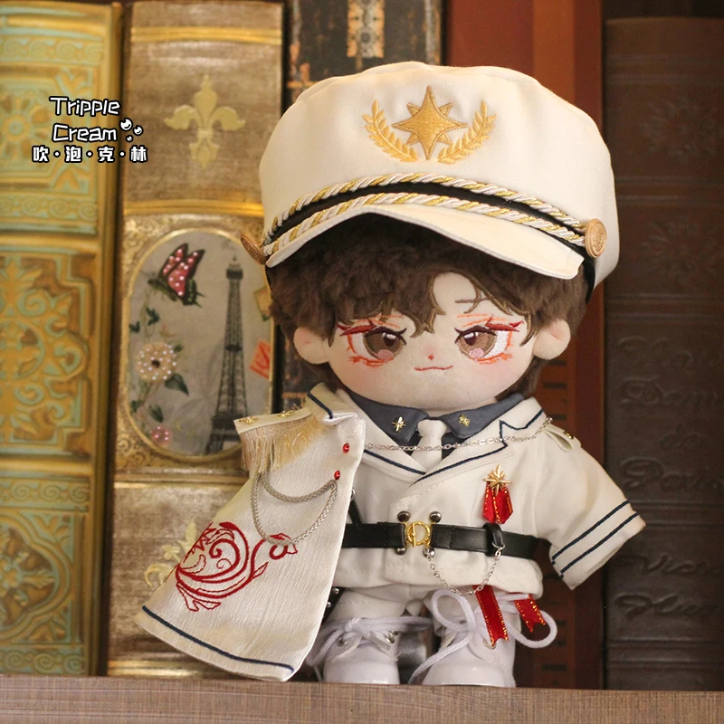 Handmade 7pc/set 20cm Doll Clothes Daytime Order Handsome Uniform Hat Cloak Coat Pants Shirt and Tie Outfit Cos Suit No Doll