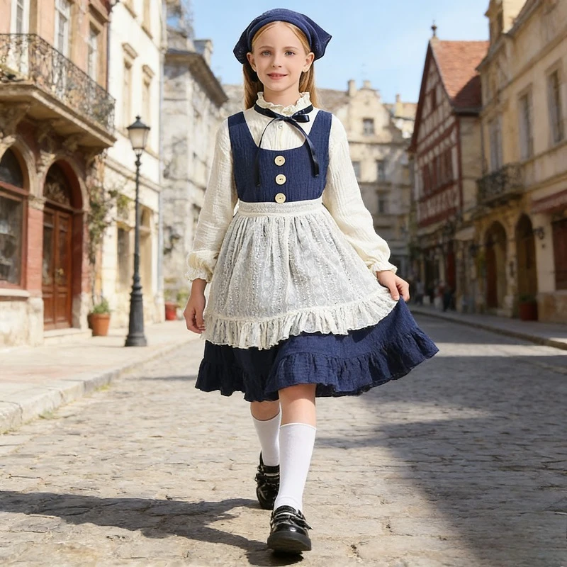 

European Commoner Girl Dress Snail Girl Stage Costume Girl Countryside Style Dress Cosplay Performance Costume