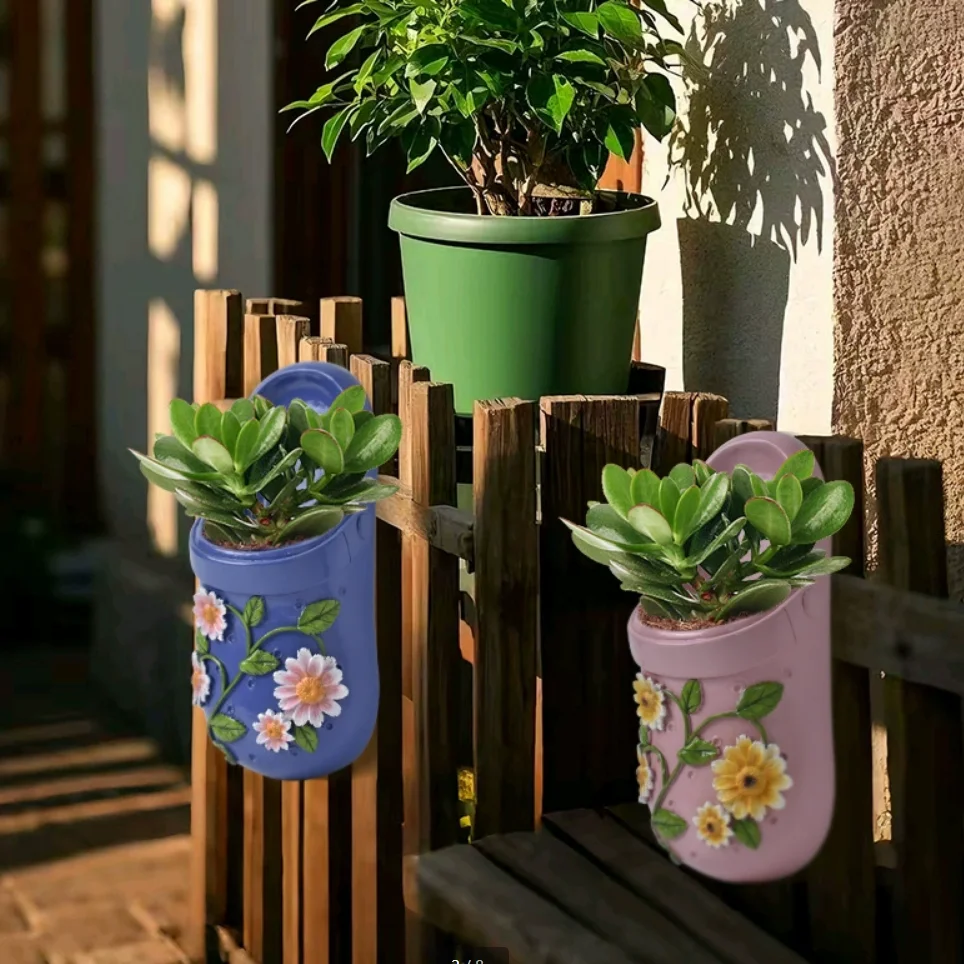 

Creative slippers, plant wall hanging flower pot, indoor wall decoration flower pot, outdoor courtyard green plant hanging baske