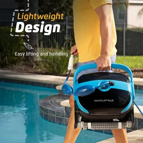 Dolphin Nautilus CC Plus aspiradora robótica para piscina, dispositivo con capacidad de escalada en pared, filtros de carga superior para un fácil mantenimiento, Ideal