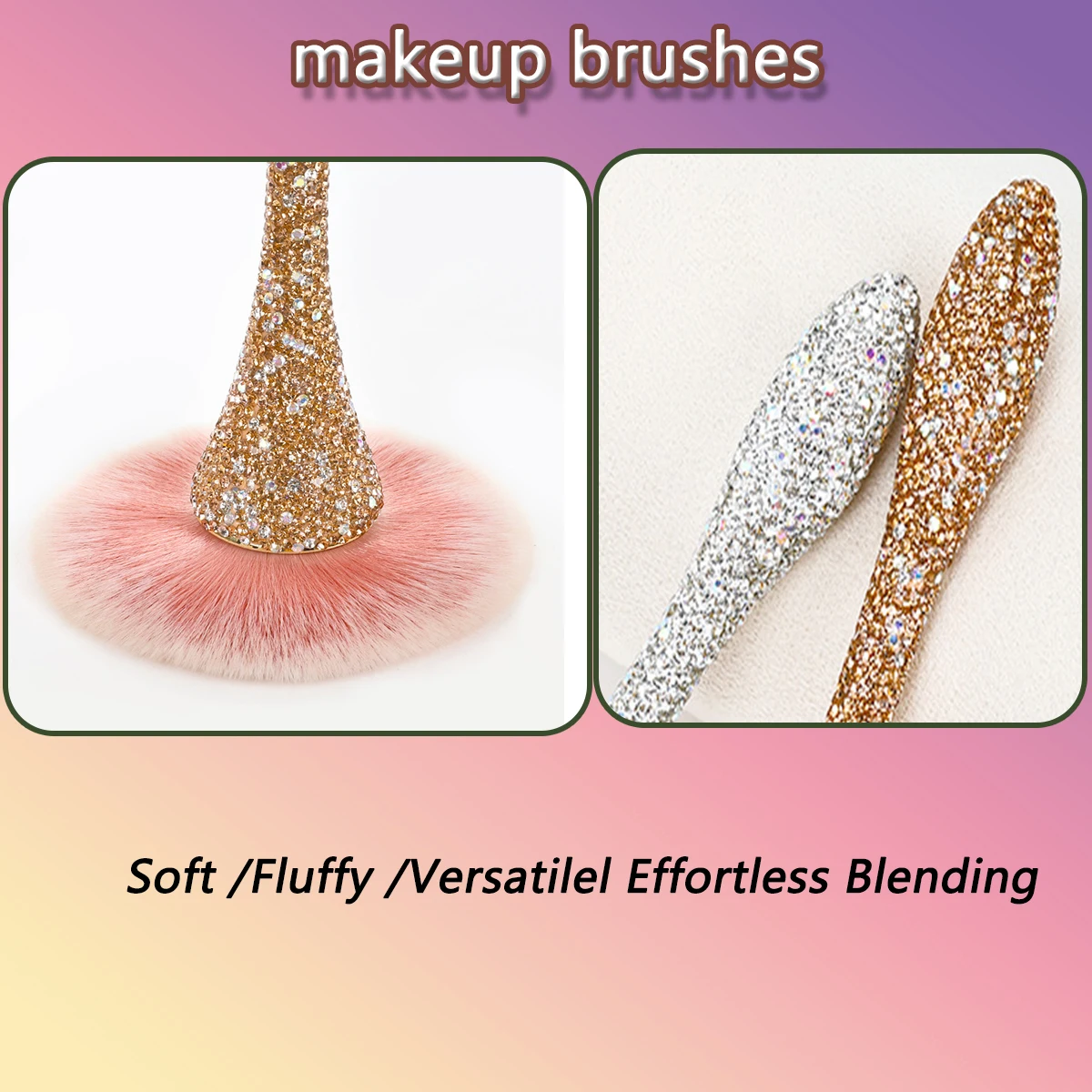 Professionals Nails Art Brush Luxurious Glitter Handle Nail Brush Dust Cleaning Make Up Brush Manicure Accessories Tools