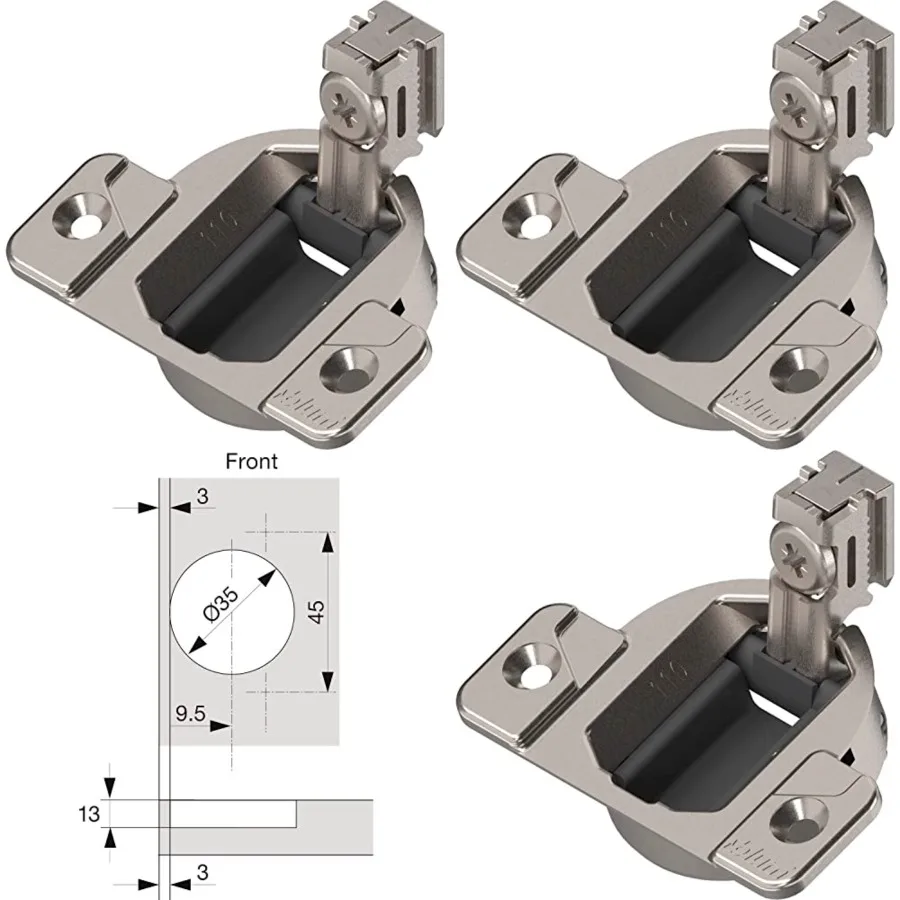 

110 Degrees Screw On Self Closing Compact 33 Hinge Pack of 8