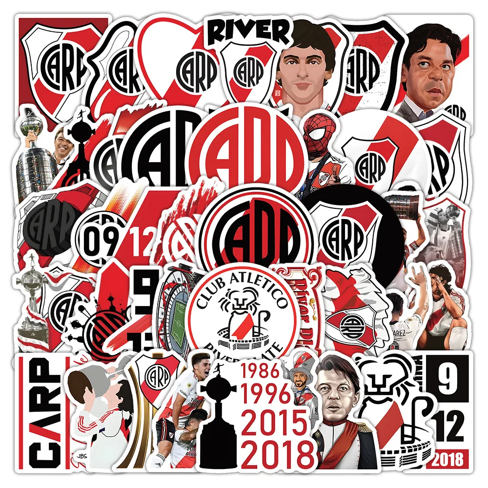 10/50PCS RIVER PLATE Stickers Football Team Cartoon Sticker Funny Sports Graffiti DIY Fans Gift Laptop Guitar Car Bike Kids Toys