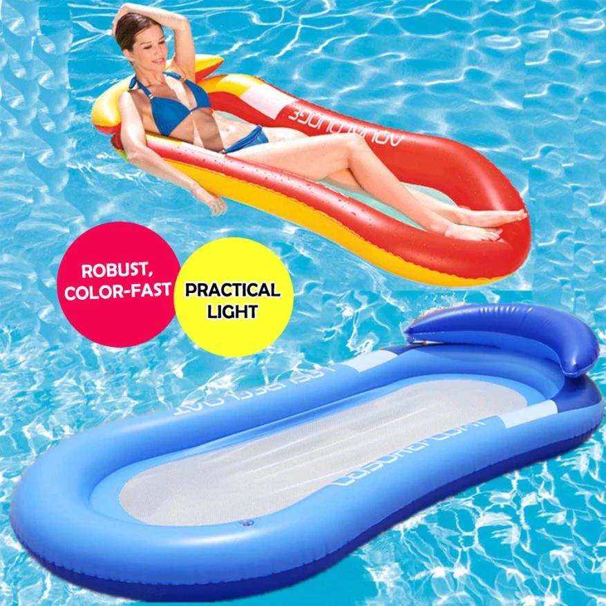 

Hot Sale Outdoor Foldable Water Hammock Inflatable Floating Swimming Pool Mattress Party Lounge Bed Beach Sports Recliner