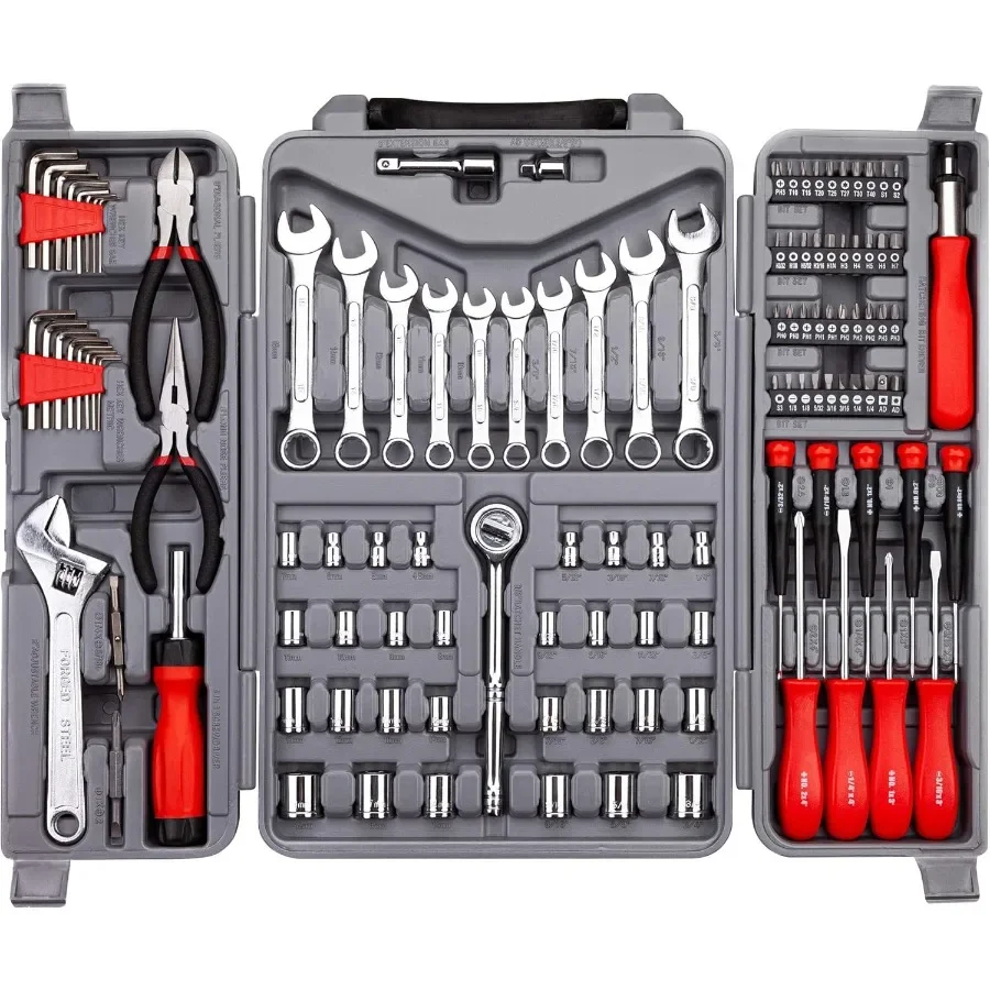 

123 Piece Socket Wrench Set for Automotive Repair and General Household Use Complete Tool Kit with Portable Storage Case Ideal