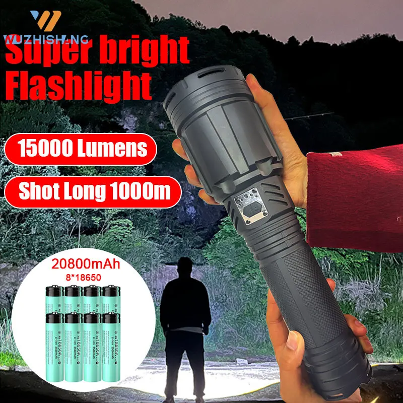 

Super Long Range Tactical Torch High Power LED Flashlight USB Rechargeable Strong Light Lamp Outdoor Portable Lantern Waterproof