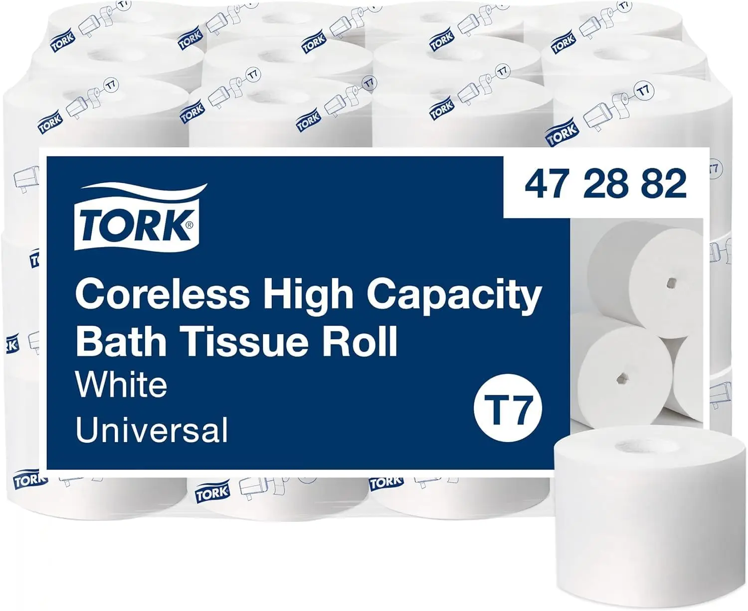 

Coreless High Capacity Toilet Paper Roll White 2 Ply 36 Rolls 1100 Sheets Universal