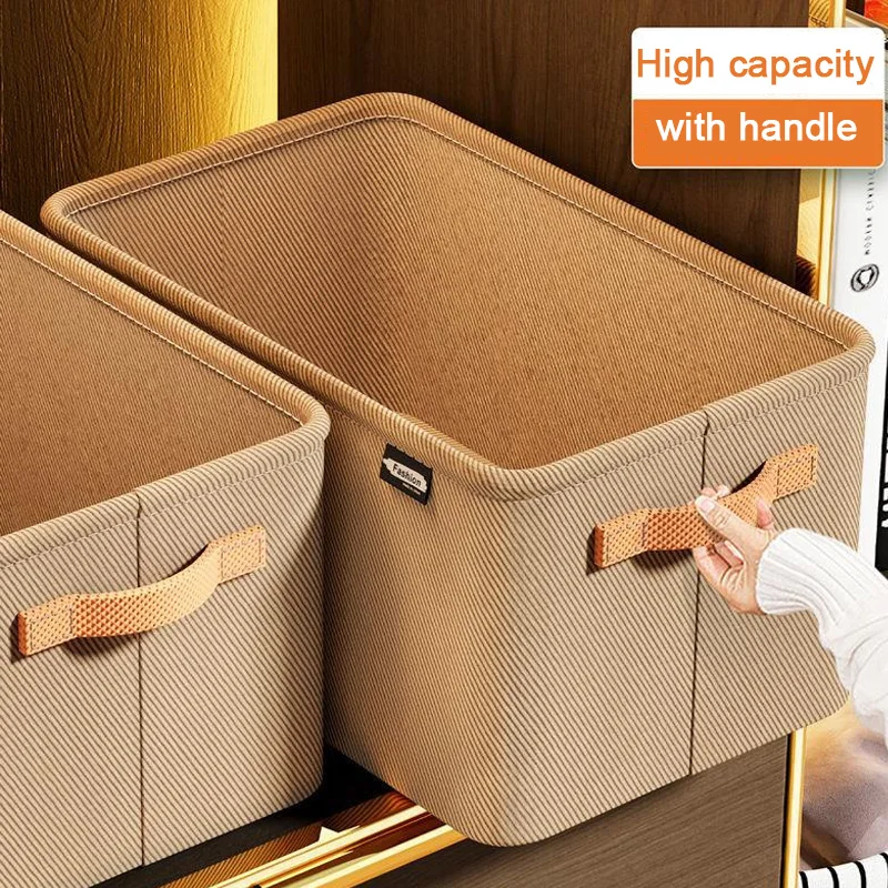 Foldable Clothes Storage Organizer Box Jeans Sundry Storage Box with Handle T-Shirt Underwear Storage Cabinet Drawer Organizer