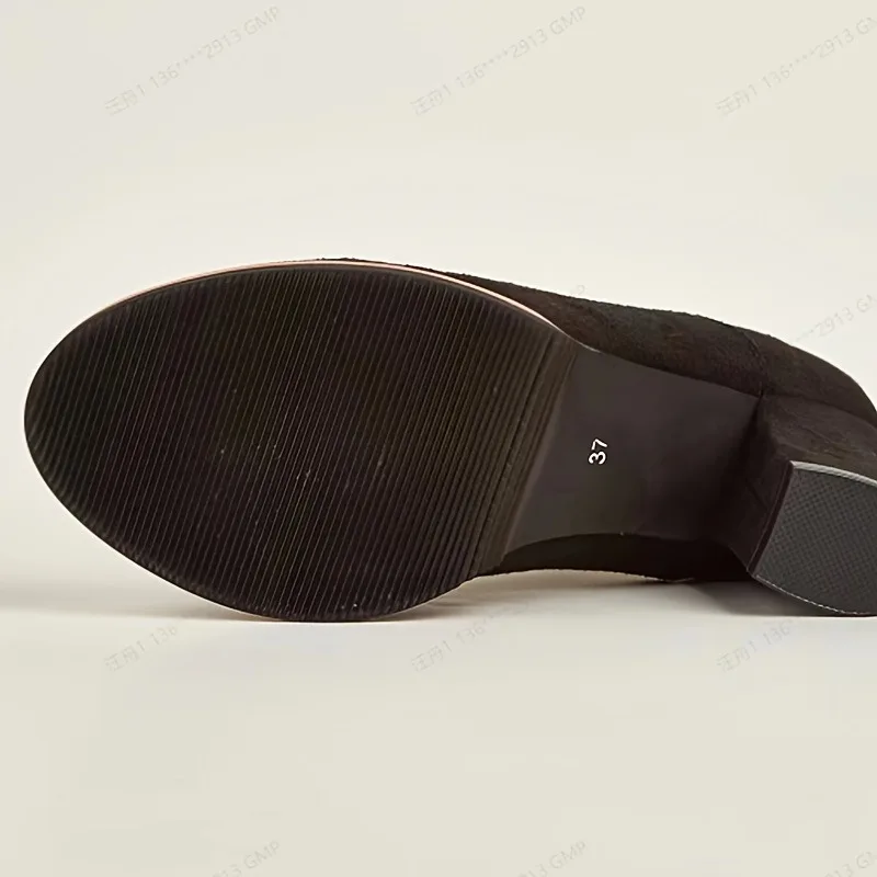 Zapatos de tacón Retro clásicos aterciopelados de encaje para boda, punta redonda, tacón de bloque, zapatos de tacón cuadrado de ante de alta calidad, talla negro, azul y rojo