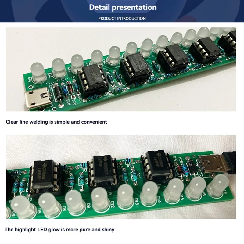 AA87 USB Voice Control Lamp LED Volume Level Indicator Music Audio Circuit Board DIY Kit LED Volume Level Indicator B
