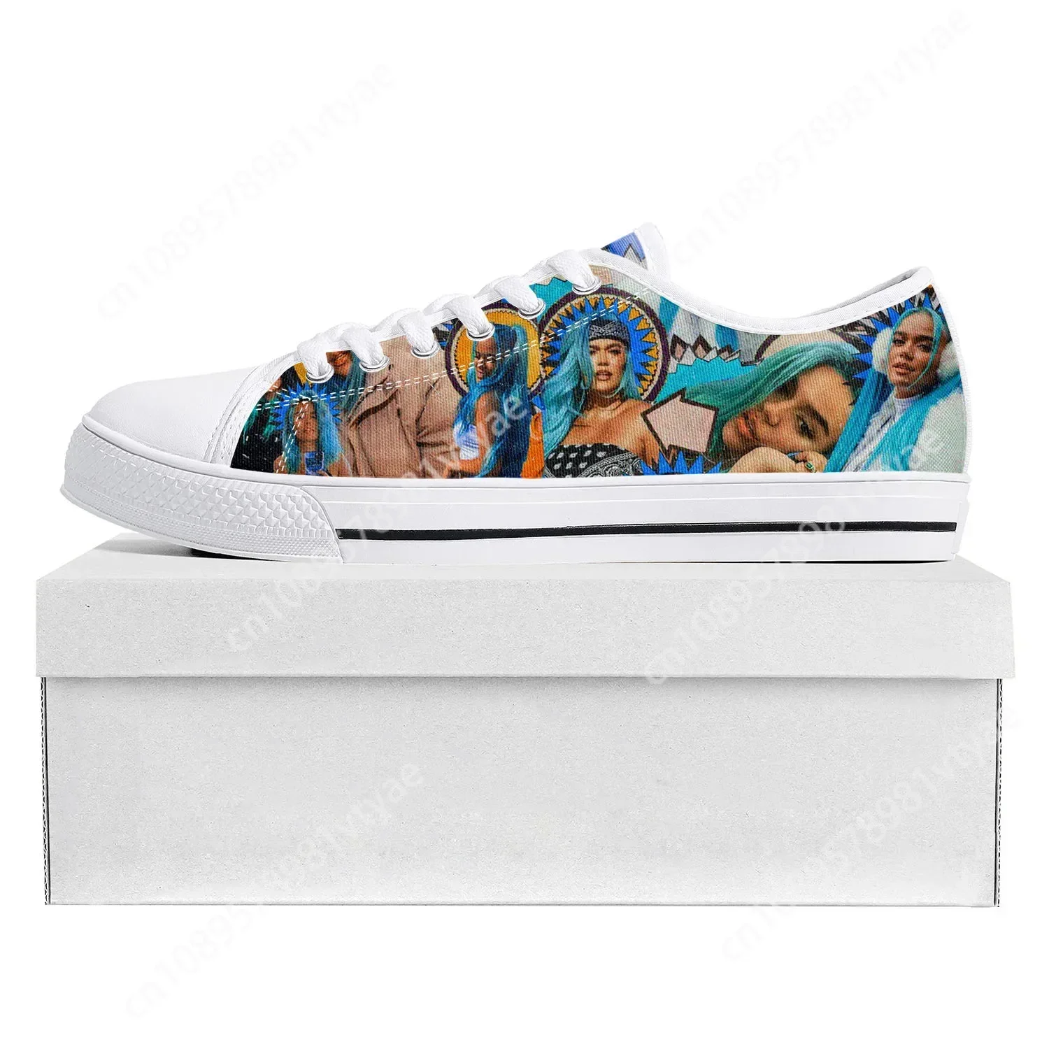 Karol G Singer Printed Low Top High Quality Sneakers Mens Womens Teenager Canvas Sneaker Casual Couple Shoes Custom Made Shoe