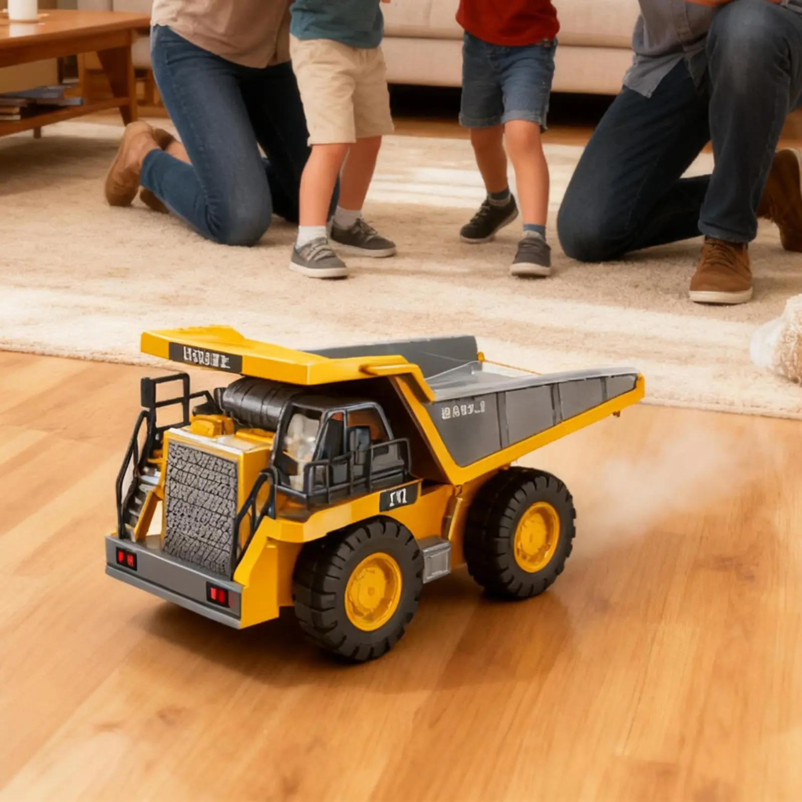 

Kids Electric Trucks Transport Vehicle With Light And Sound Metal Bed Toy Dump Truck Set With Rechargeable Battery For Age 4-12