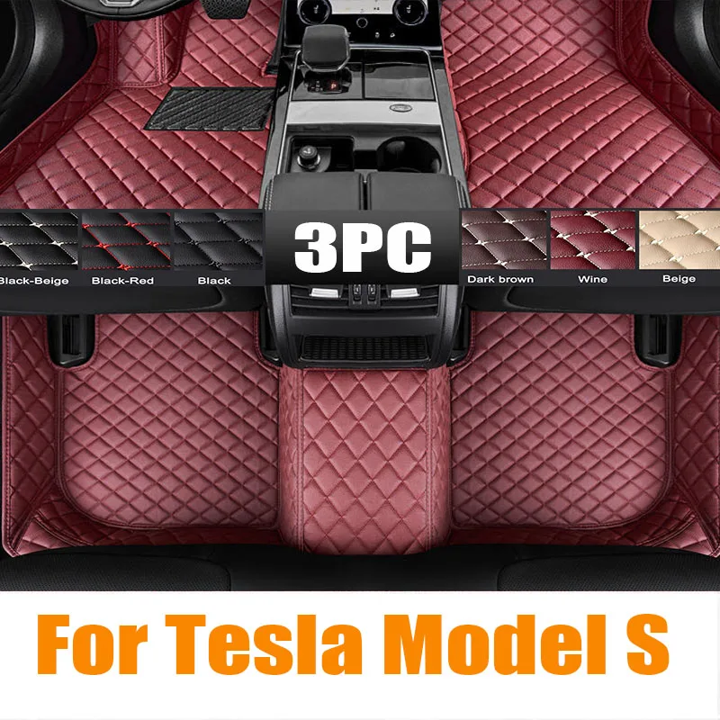 

For Tesla Model S 2015 2014 Car Floor Mats Carpets Leather Custom Auto Styling Car Interior Covers Rugs automotive trim