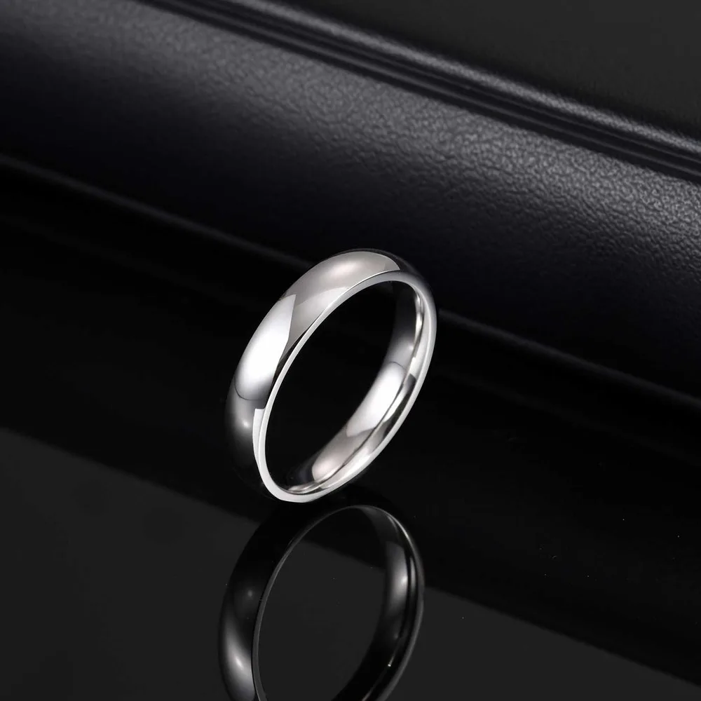 خاتم بيند كلاسيكي رفيع للرجال والأولاد، خاتم من الفولاذ المقاوم للصدأ باللون الذهبي والفضي مقاس 4 مم، هدية بسيطة لحفلات الزفاف