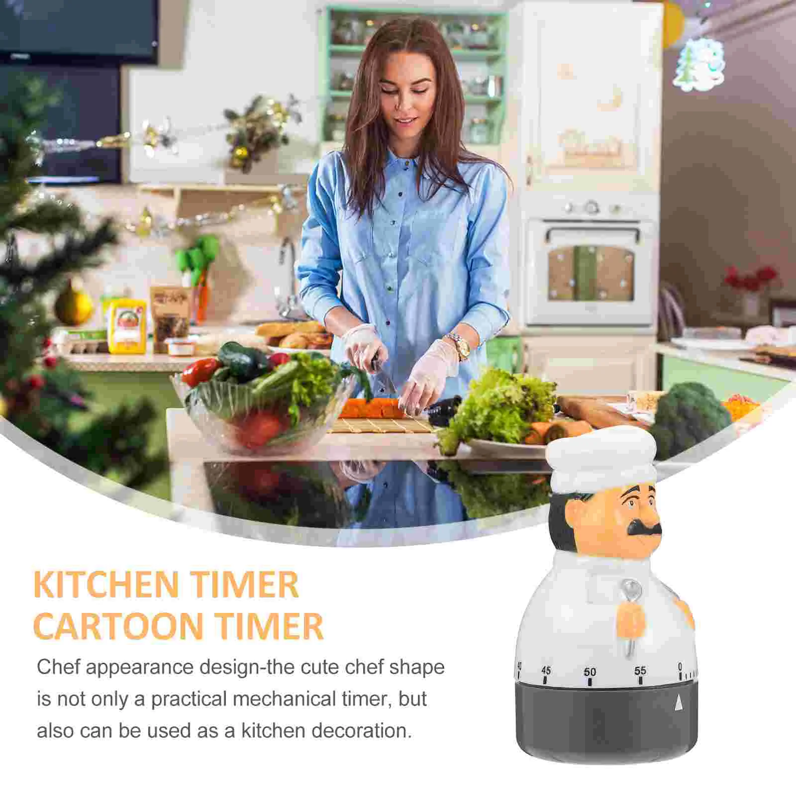 Chef Timer Cooking Manager Kitchen Cartoon Mechanical Reminder Timing Accessory Clocks