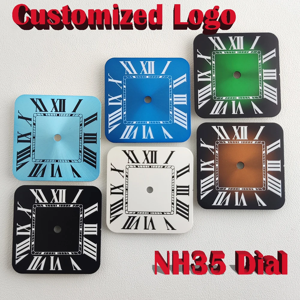 

27mm NH35 Dial NH36 dial Watch dial NH35 square dial Roman Numeral Arabic numeral dial fit NH35 movement watch accessories