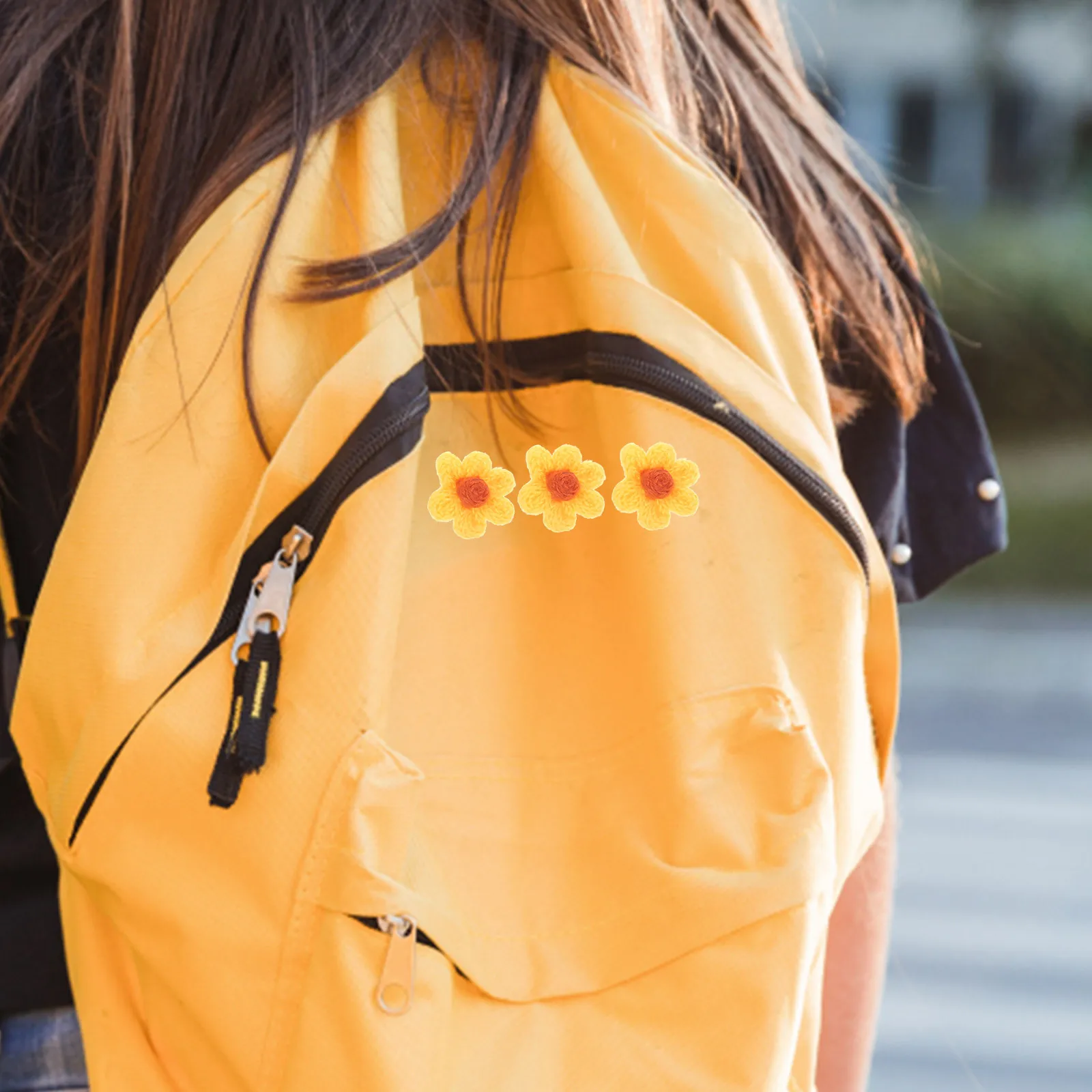 

10 Pcs Yarn Flower Applique Mini Sewing Patches for Clothing Bags Accessories Repair Decoration White Color Garment Decorative