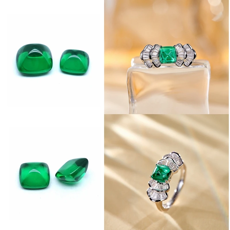 Natürlicher Rubin Saphir Smaragd quadratischer flacher Boden 10 × 10mm für Schmuck herstellung vvs lose Edelsteine – Detail 1