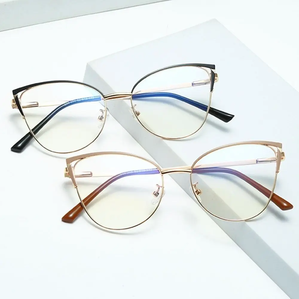 Fashion Metal Women Designers Eyeglasses Blue Light Blocking Optical Spectacle Computer Eye Protection Glass Eyewear