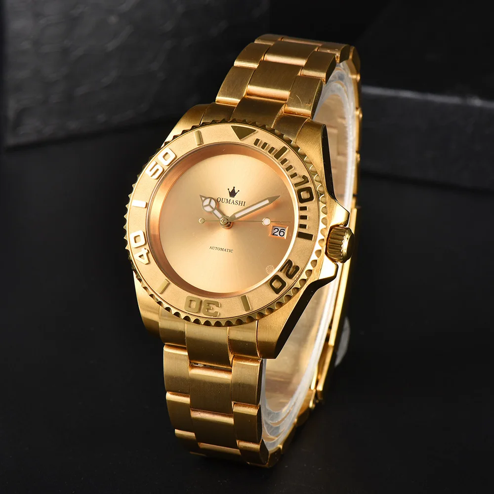 Men's Golden Luxury Automatic Machinery NH35 Movement Sapphire Glass Stainless Steel 904L Waterproof