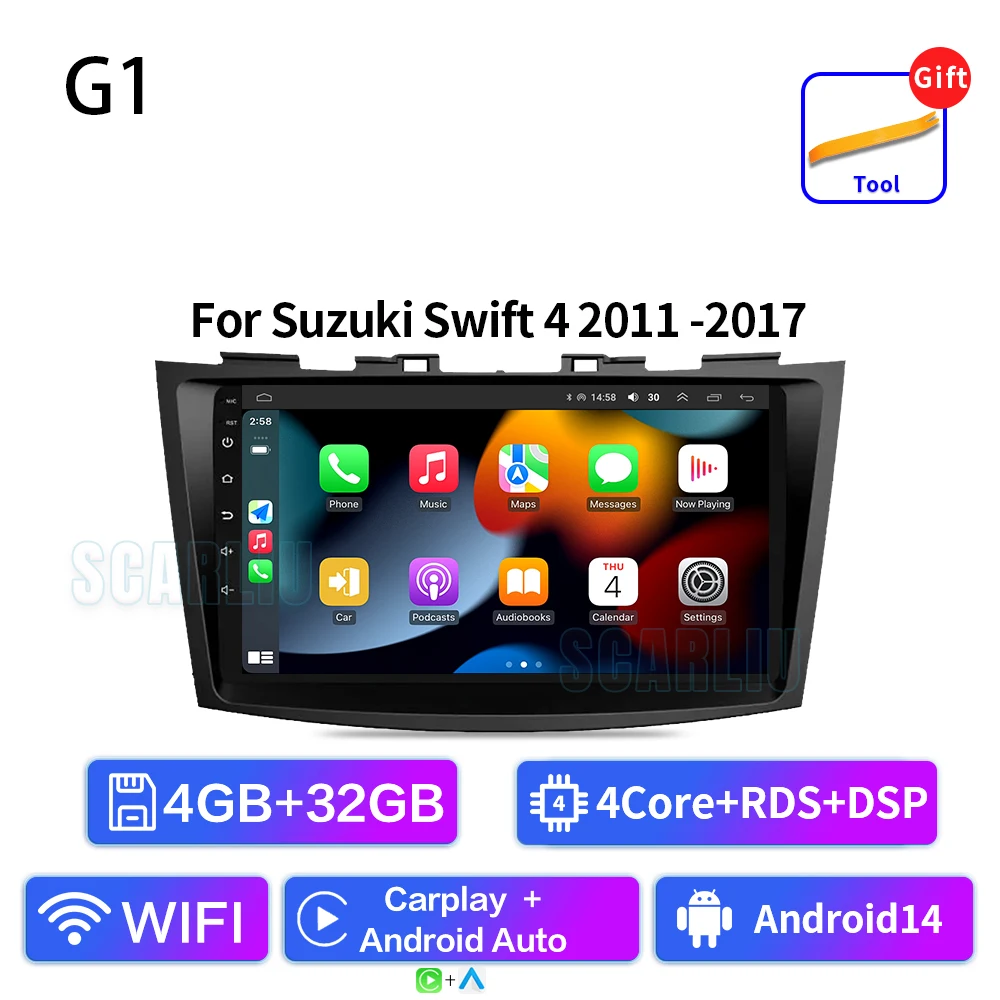 Android 16 Autoradio Stereo Voor Suzuki Swift 4 2011 2012 2013 2014-2017 Multimedia Video Player Carplay auto Audio Stereo GPS