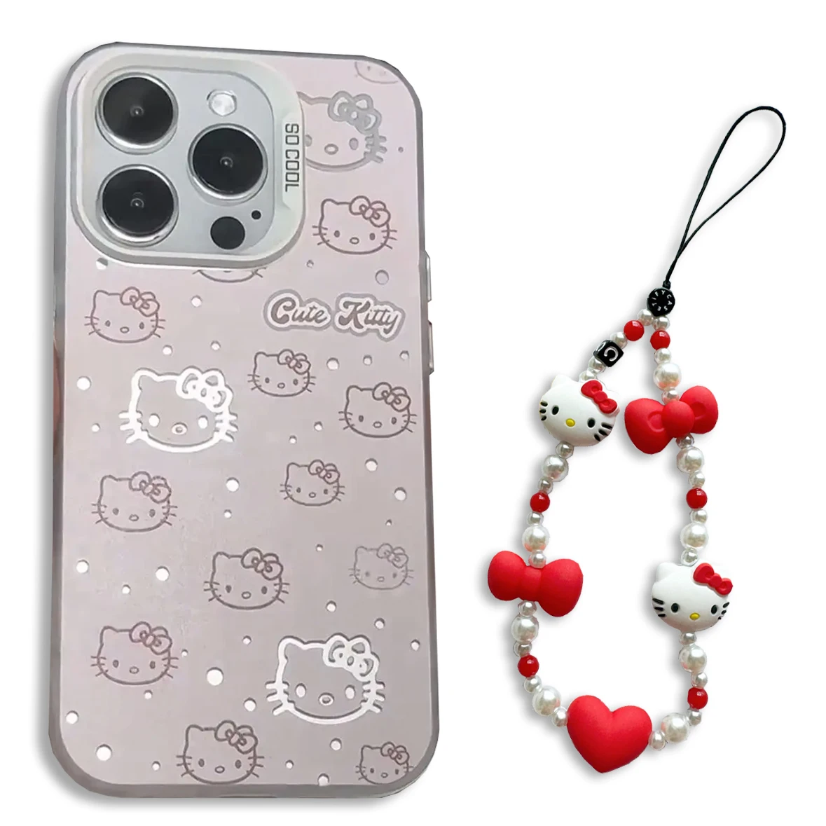 اليابانية الكورية Ins نمط HelloKitty KT القط قضية الهاتف آيفون 16 15 14 13 برو ماكس 11 12 13 برو XR 8 زائد القط مكافحة قطرة قذيفة #5
