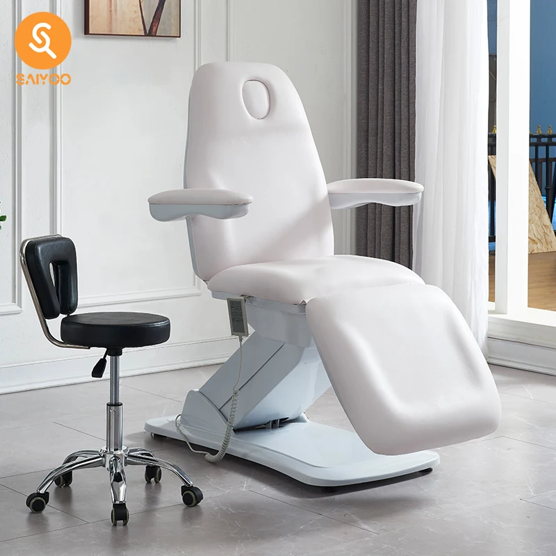 

Luxury White 3-Motor Electric Salon Massage Bed Adjustable Beauty Table