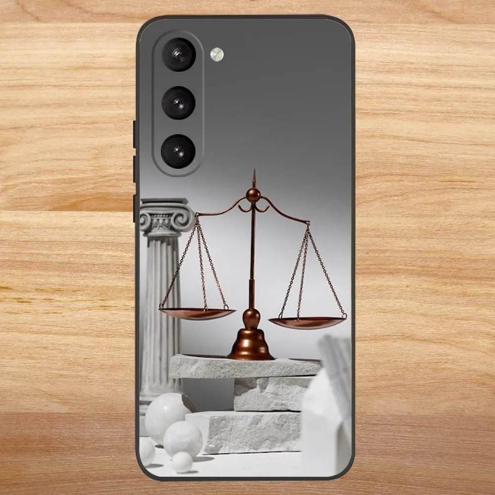 Law Judge Justice Lawyer Phone Case for SamsungS24,S23,S22,S21,S20 Ultra Pro S10,S30Plus,20 Ultra Black Cover