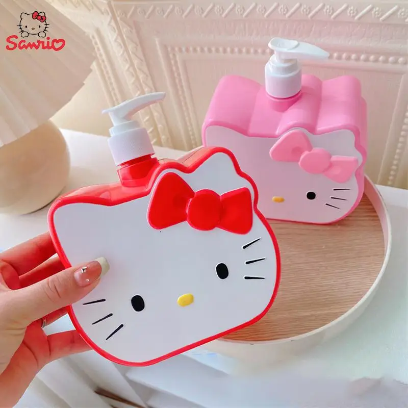 

750Ml Sanrio Hello Kitty Liquid Dispensing Bottle Large Capacity Travel Portable Shampoo Shower Gel Lotion Press Empty Bottle