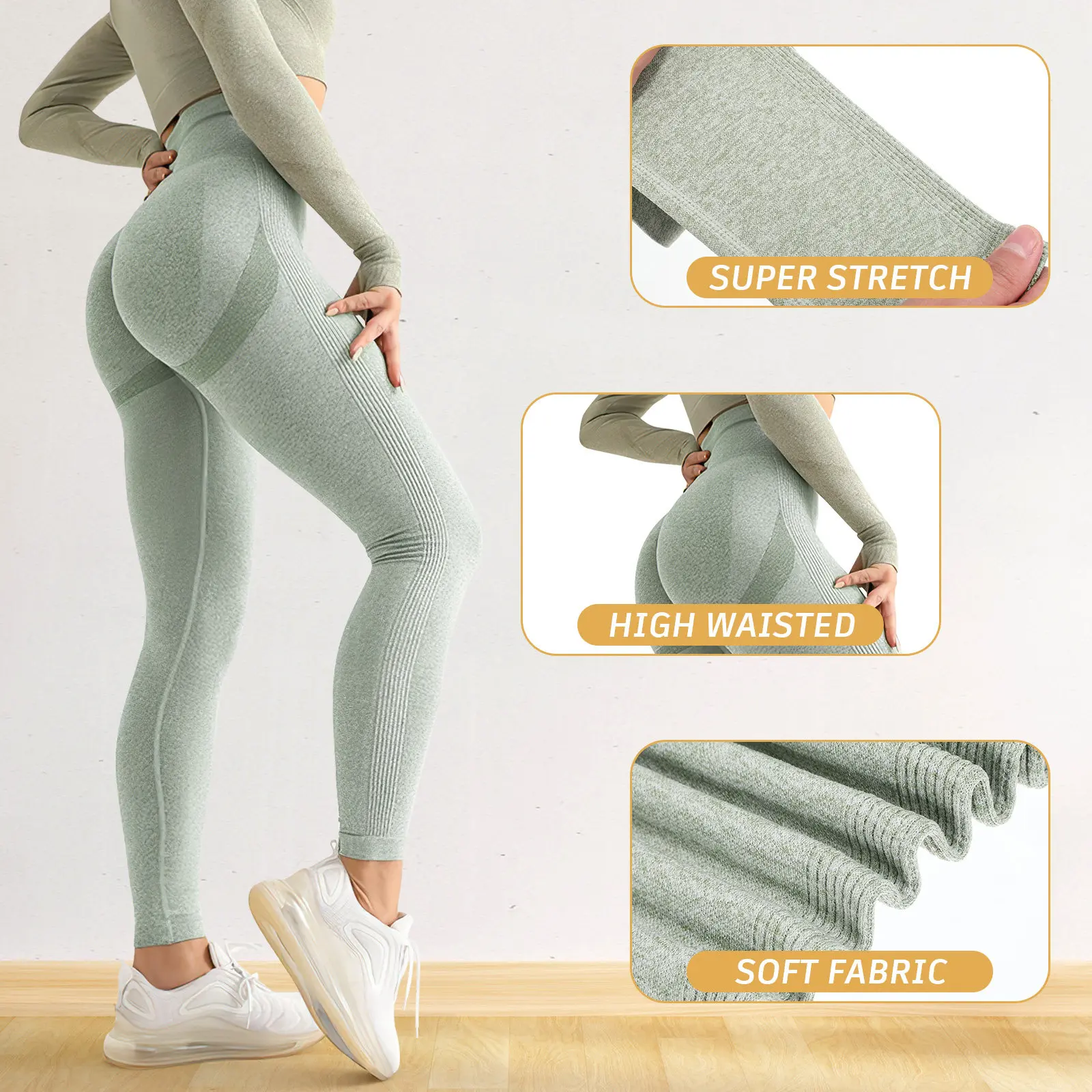 Yoga Pants High Waisted for Women Tight-Fitting Leggings with Flattering Curve Accentuating Waistline Versatile Sports Tights