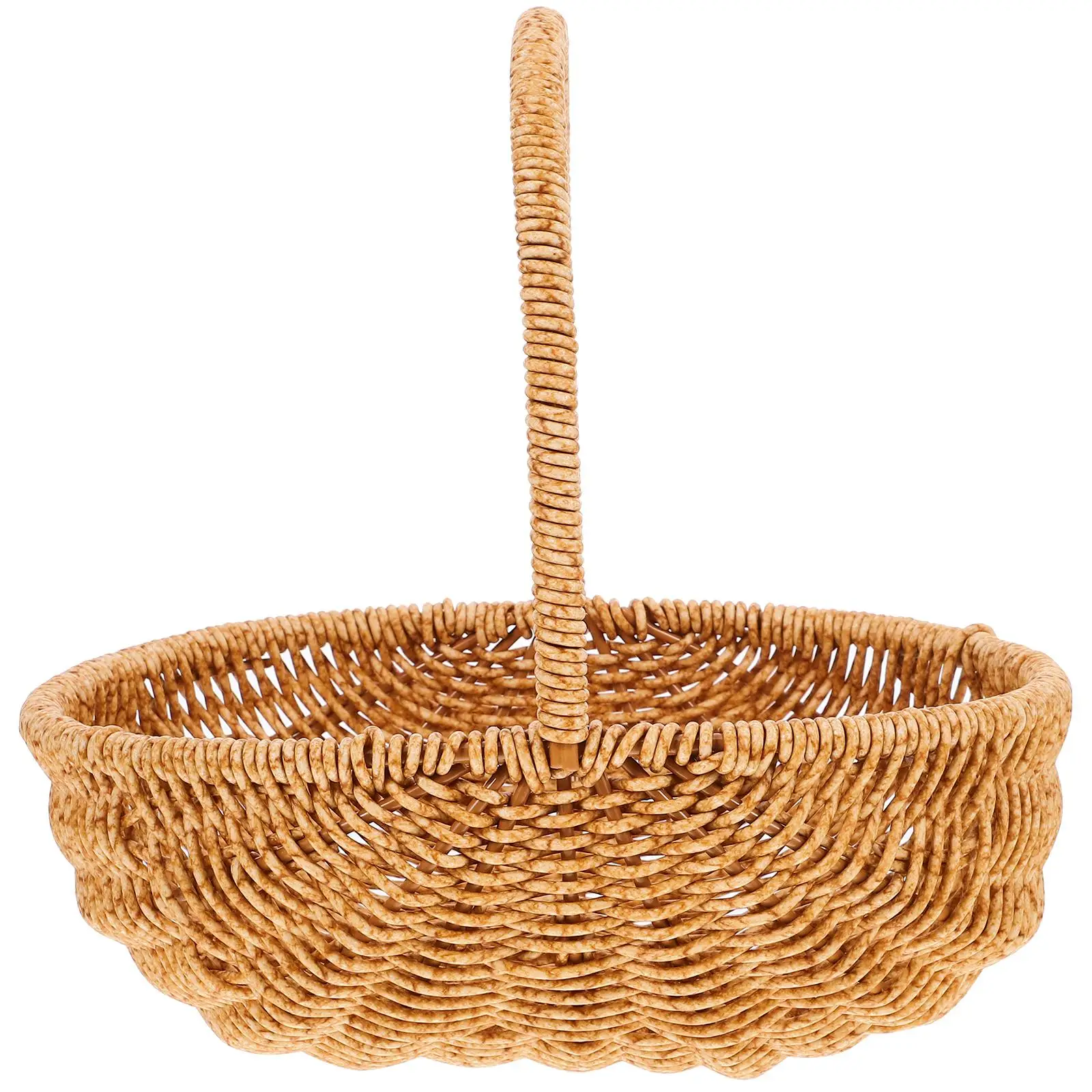 

Portable Storage Basket Woven Baskets Fruits Vegetable Handmade Picnic Shopping Food Storage Durable Material Sturdy Handle Easy
