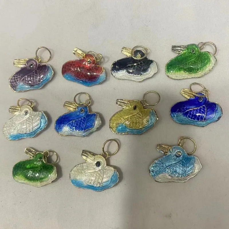 10pcs Colorful Cloisonne Enamel Cute Duck Charms for Necklace Bracelets DIY Jewelry Making Accessories Animal Pendants Wholesale