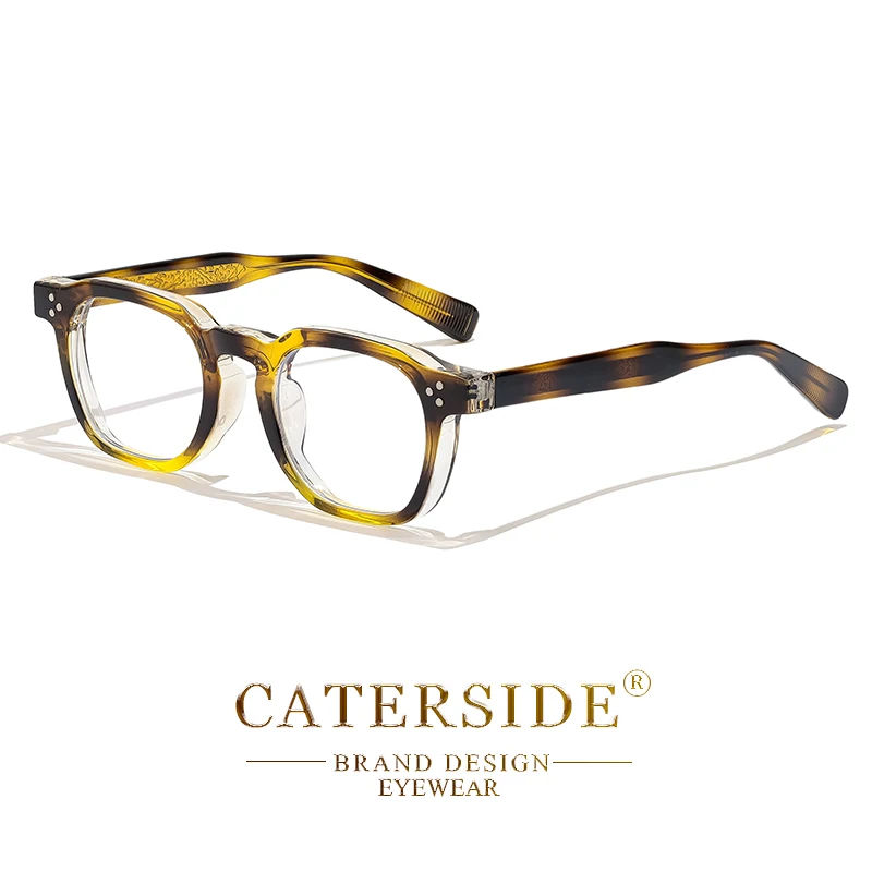 CATERSIDE Neue quadratische flache Lichtbrille für Männer und Frauen, Retro-TR-Rahmen-Brille, hochwertige Brillen, minimalistisch passend – Detail 7