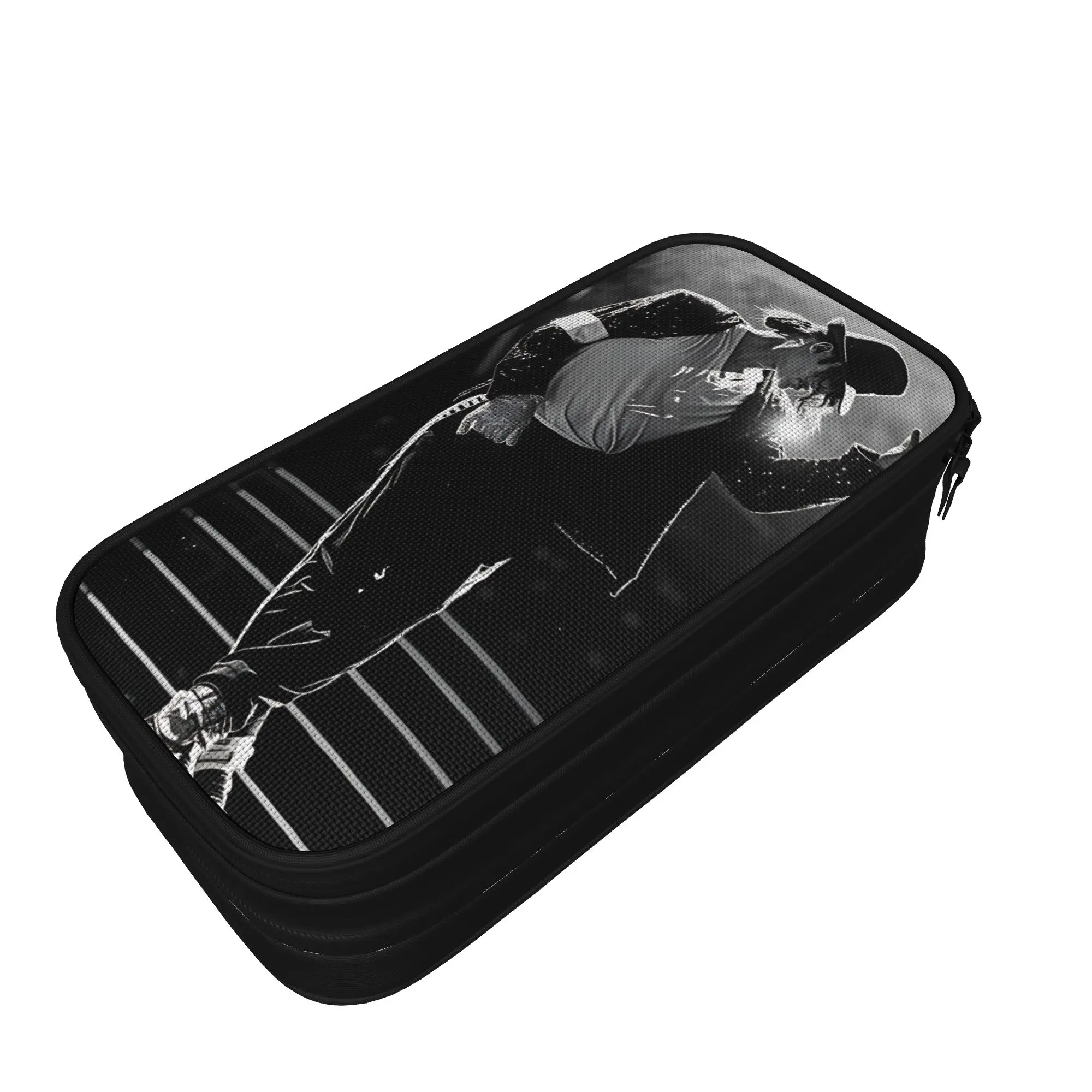 M-Michael Jacksons Pencil Case  Child Kawaii Pen Box Design School Pencil Cases Stationery Organizer Birthday Gift