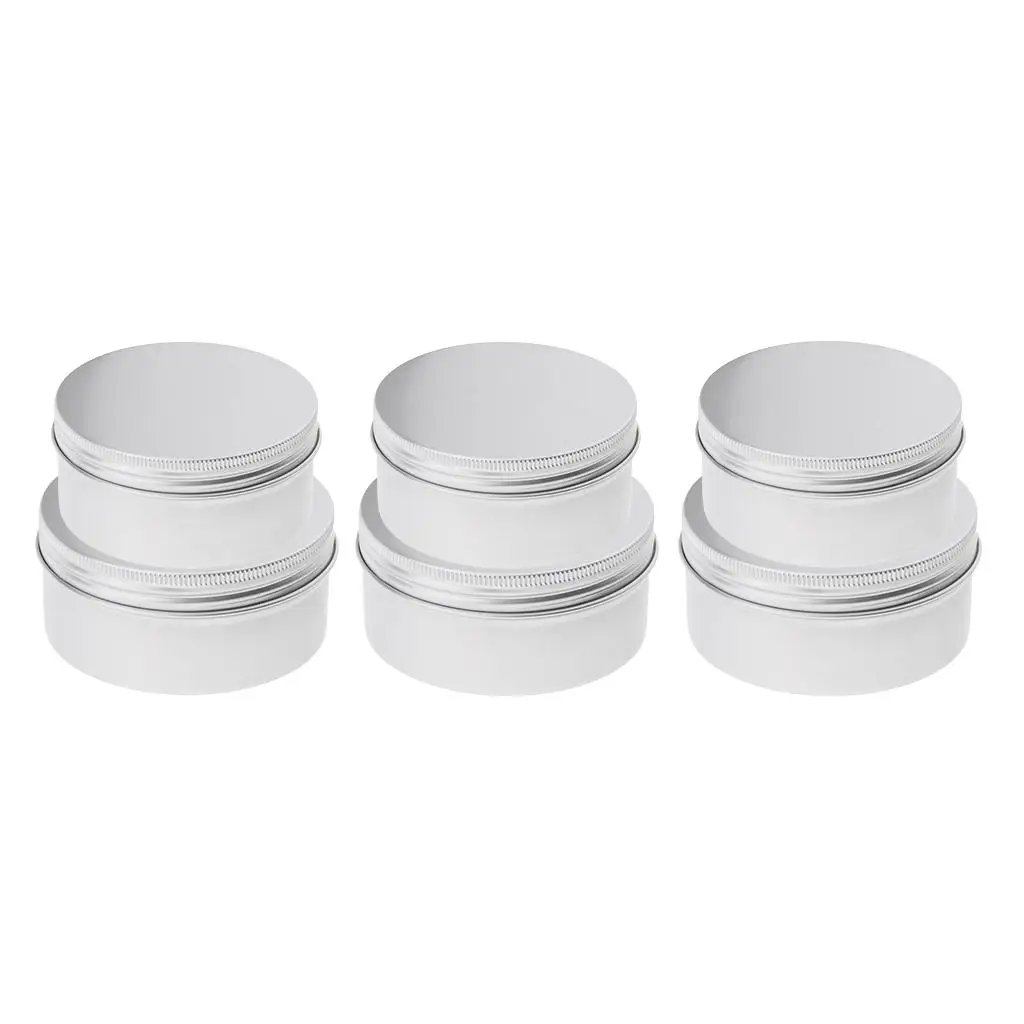 6 Pcs Aluminum Empty Pot Makeup Cosmetic Box Case 200 Ml 250 Ml