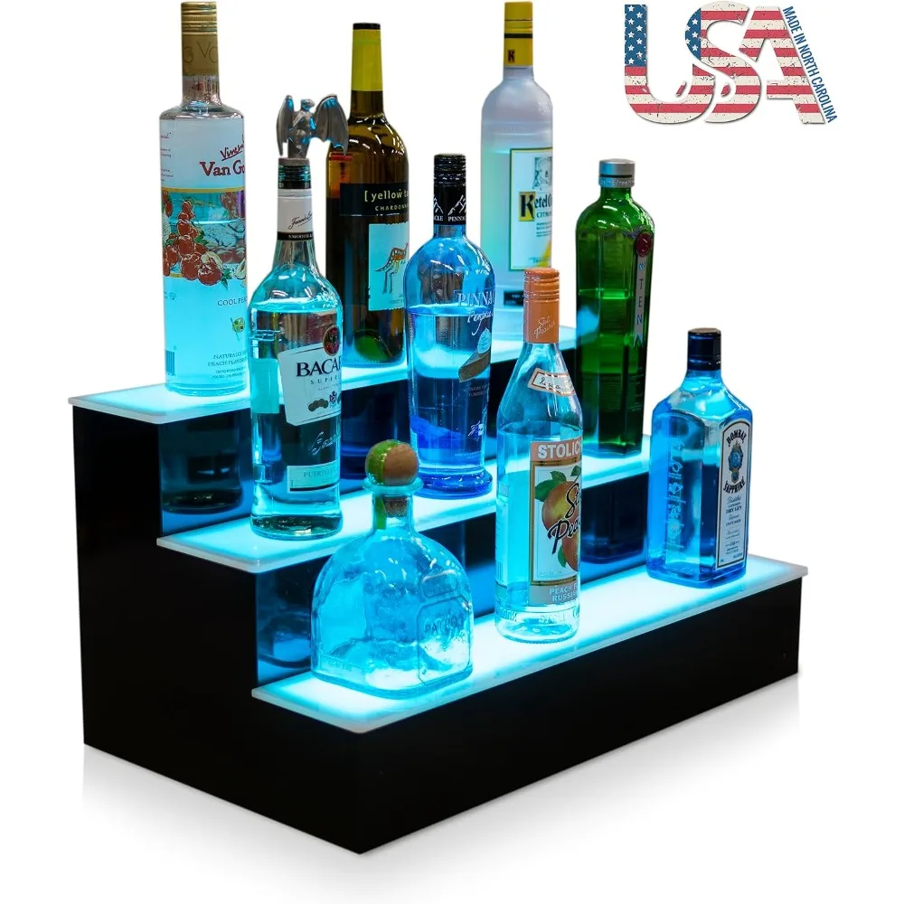 ชั้นวางขวดเหล้าแบบมีไฟ LED 24 ชั้น 3 ชั้น