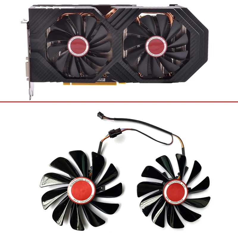 

New 2pcs/set FDC10U12S9-C CF1010U12S 95mm Alternative RX590 GPU Video Card Cooler fan For XFX RX 590/580 VGA Video Card Cooling