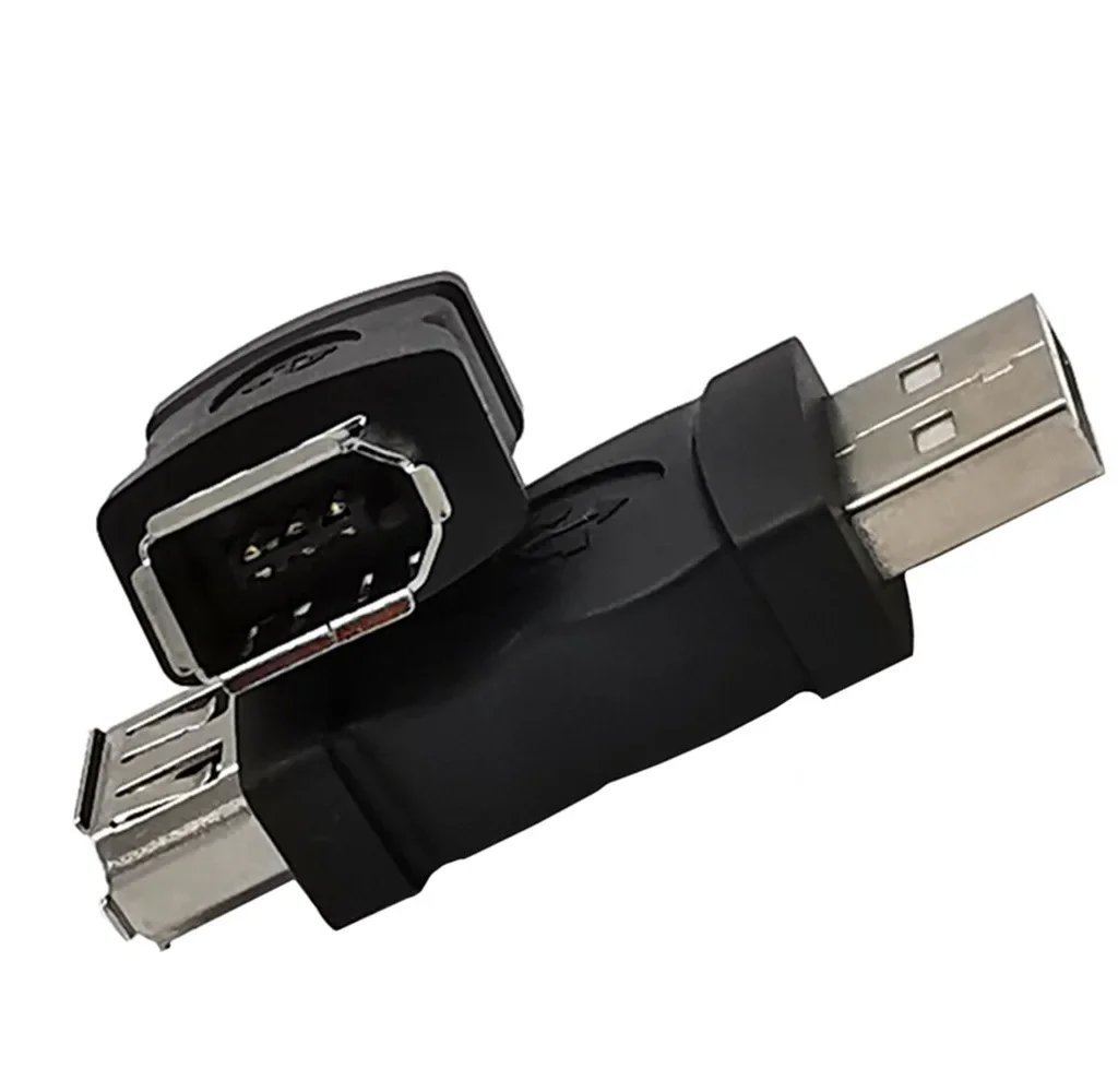 Firewire IEEE 1394 6Pin Female 9pin To 6pin USB 2.0 Male Adapter Camera Mobile Phones MP3 Player Scanner Converter Adaptor