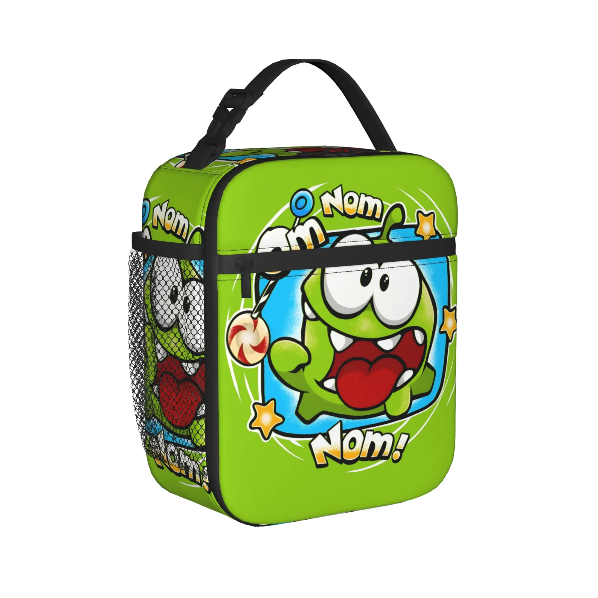 Om Nom Snack Time Adventure Insulated Lunch Bag Cooler Bag Meal Container Cut the rope Large Lunch Box Tote Bento Pouch Work