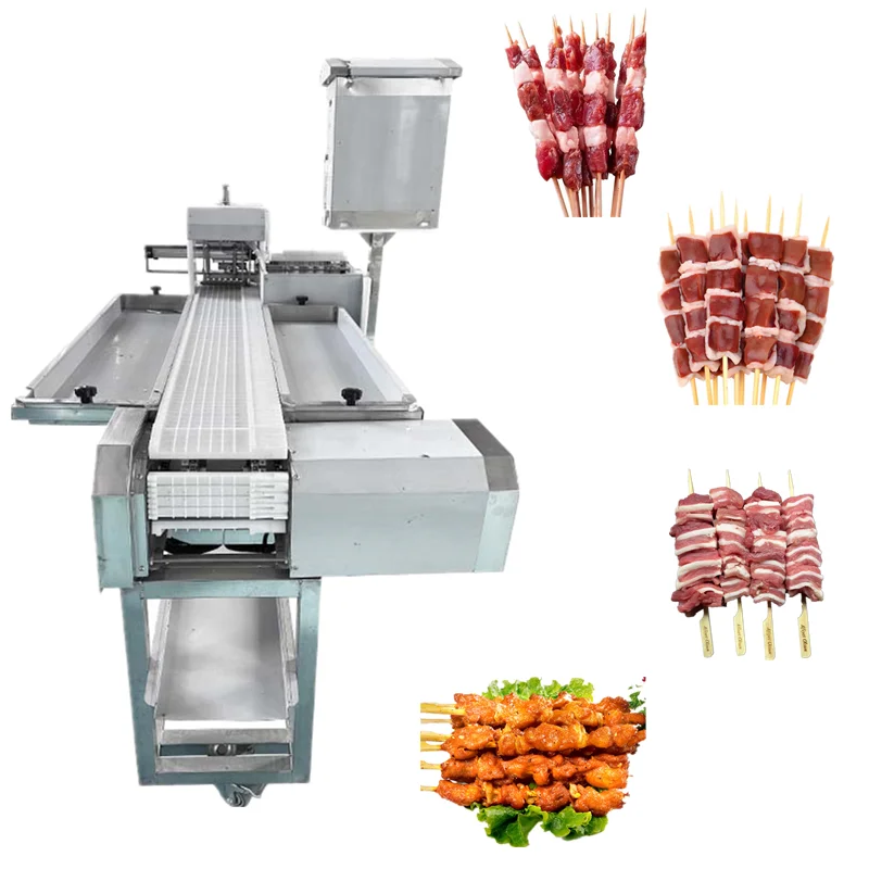 

Automatic Stainless Steel Meat Skewer Kebab Maker Small Lamb Pork Skewers Machine Barbecue Stringer