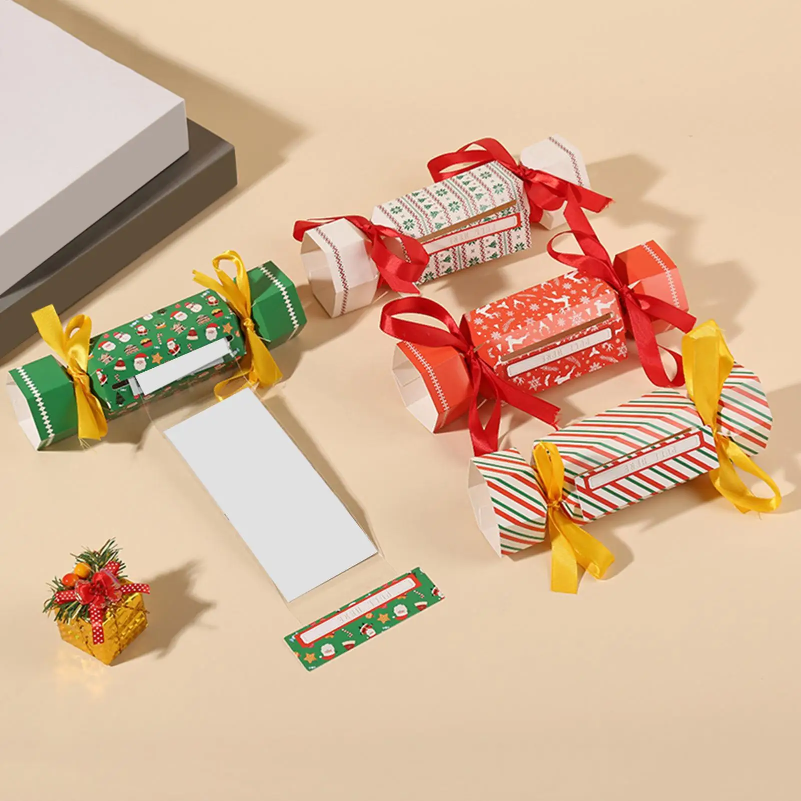 4pcs Christmas Candy Money Box Christmas Money Bag Surprise Money Bag Money Candy Pull Box Money Bag Gift