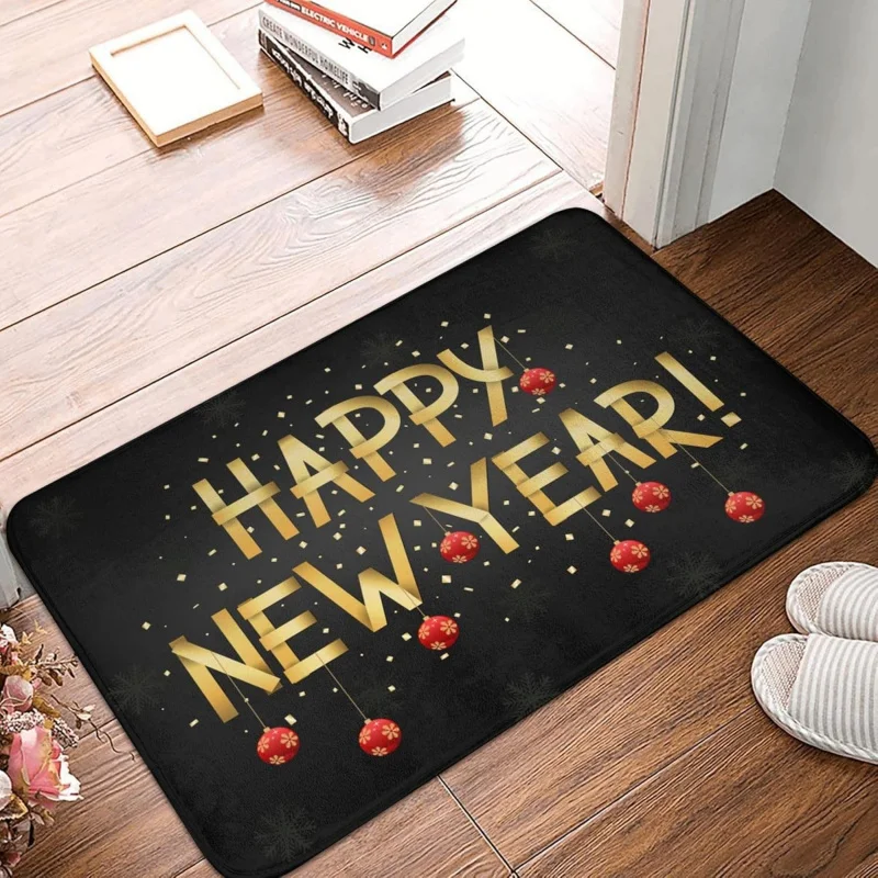 Happy New Year 2025 Carpet Door Mat Living Room Outdoor Entrance Area Indoor Decoration Floor Mat 61X90cm