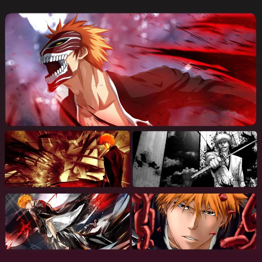 

Anime Bleach Ichigo Kurosaki Mousepad Anime Mouse Pad Gamer XL Computer HD Home Mousepad XXL Mouse Mat Non-Slip